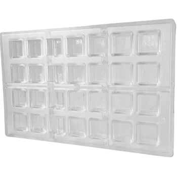 Forma de Chocolate em Policarbonato Bombom Quadrado Textura Valena Corações 2,5cm (10g) - Brunner (3)