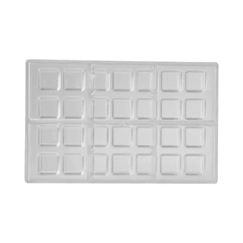 Forma de Chocolate em Policarbonato Bombom Quadrado Textura Valena Corações 2,5cm (10g) - Brunner (5)
