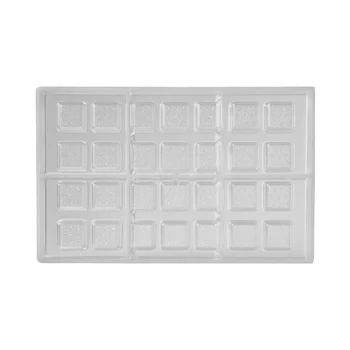 Forma de Chocolate em Policarbonato Bombom Quadrado Textura Valena Corações 2,5cm (10g) - Brunner (6)