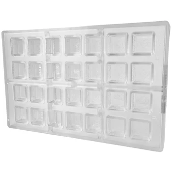 Forma de Chocolate em Policarbonato Bombom Quadrado Textura Oriental 2,5cm (10g) - Brunner (1)