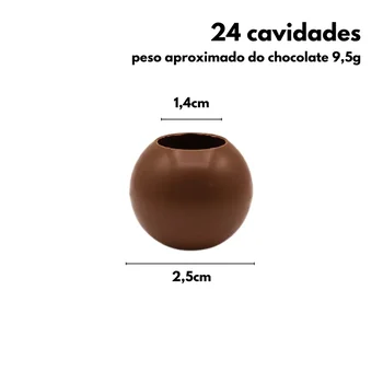 Forma de Chocolate em Policarbonato Imantada Esfera com Furo 2,5cm (9,5g) - Brunner (3)