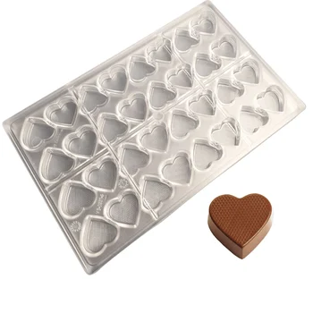 Forma de Chocolate em Policarbonato Bombom Coração Reto com Textura (11g) - Brunner (1)