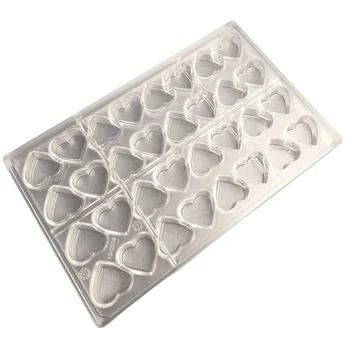 Forma de Chocolate em Policarbonato Bombom Coração Reto com Textura (11g) - Brunner (4)