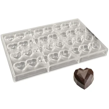Forma de Chocolate em Policarbonato Bombom Coração Lapidado (10g) - Brunner (1)