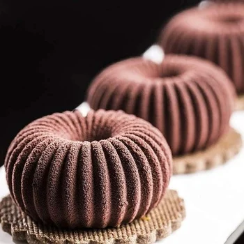 Forma de Mono Porção e Entremet em Silicone Donut Frisada (90ml) - Brothers (10)