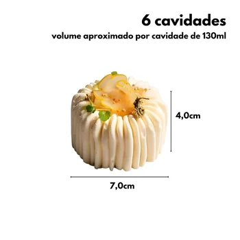 Forma de Mono Porção e Entremet em Silicone Charlote (130ml) - Brothers (2)
