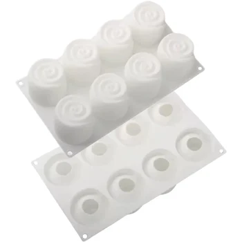 Forma de Mono Porção e Entremet em Silicone Rosas (140ml) - Brothers (3)