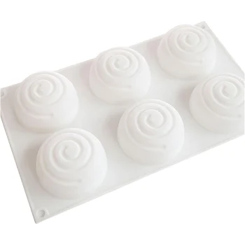 Forma de Mono Porção e Entremet em Silicone Redonda Aspiral (130ml) - Brothers (6)
