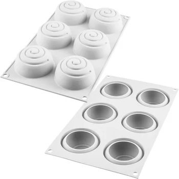 Forma de Mono Porção e Entremet em Silicone Redonda Aspiral (130ml) - Brothers (10)