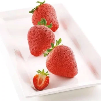 Forma de Mono Porção e Entremet em Silicone Morango (90ml) - Brothers (8)