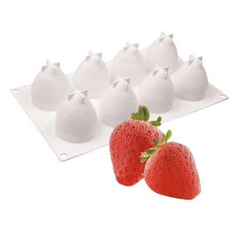 Forma de Mono Porção e Entremet em Silicone Morango (90ml) - Brothers (1)