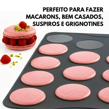 Tapete de Silicone para Macarons:Bem-Casados (6,8cm) - Doupan (8)