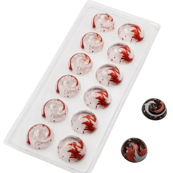 Forma Decorativa Blister Trufas Respingos Vermelho e Branco 16g (12 cav) - Stalden (1)