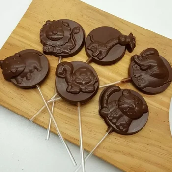 Forma de Chocolate Pirulito Animais da Selva (10 uni) em Acetato - BWB (7)