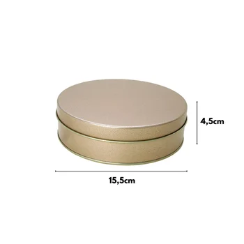 Lata para Assar Cookies Redonda Dourada (15cm) (2)