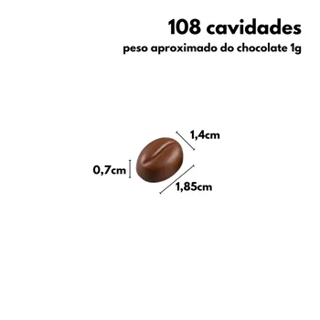 Forma de Chocolate em Policarbonato Grão de Café (1g) - Brunner(3)