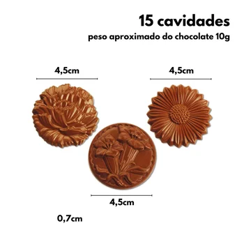 Forma de Chocolate em Policarbonato Flores (10g) - Brunner(5)