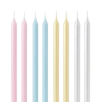 Vela Palito Grande Candy Color Metalizada 18cm (8uni) - Silver Chef (3)