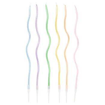 Vela Espiral Candy Color Metalizada 18cm (6uni) - Silver Chef