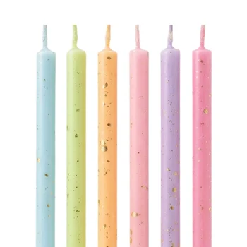Vela Palitinho Grande Arco-Íris Glitter 14cm (6uni) - Silver Chef (3)