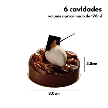 Forma de Mono Porção e Entremet em Silicone Redonda Supreme (170ml) - Brothers (2)