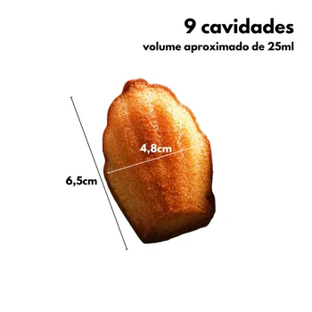 Forma de Mono Porção e Entremet em Silicone Madeleine (25ml) - Brothers (2)