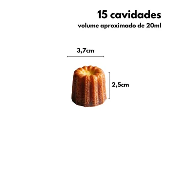 Forma de Mono Porção e Entremet em Silicone Cannele Mini (20ml) - Brothers (2)