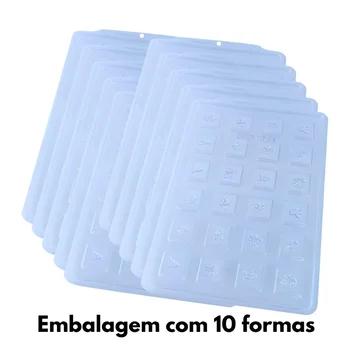 Forma de Chocolate Pastilha:Tablete Quadrado Natal 6g (10 uni) em Acetato - BWB (3)