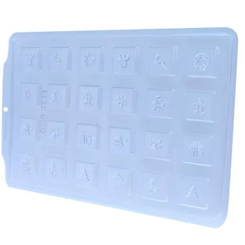 Forma de Chocolate Pastilha:Tablete Quadrado Natal 6g (10 uni) em Acetato - BWB (4)