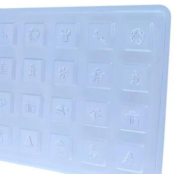Forma de Chocolate Pastilha:Tablete Quadrado Natal 6g (10 uni) em Acetato - BWB (5)