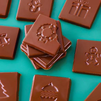 Forma de Chocolate Pastilha:Tablete Quadrado Natal 6g (10 uni) em Acetato - BWB (6)