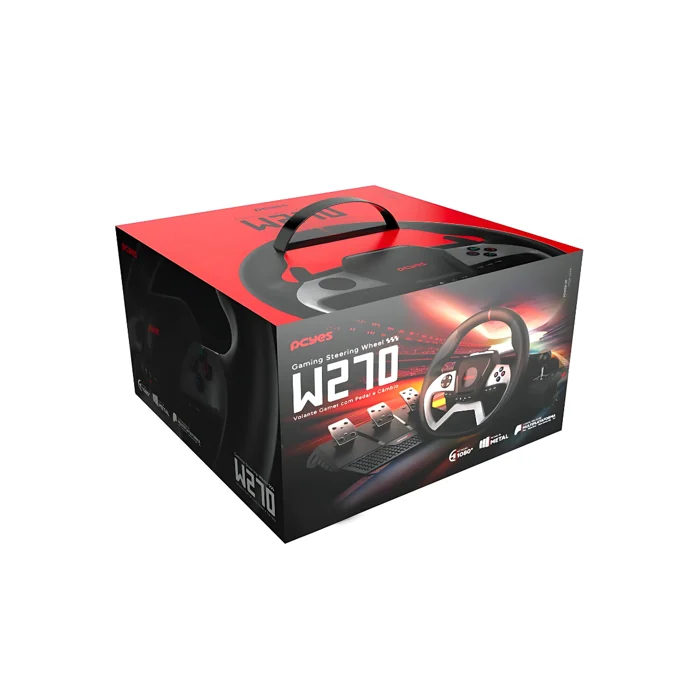 Volante W270 PCYES Pedais e Câmbio, PC Xbox e Playstation, Preto 7