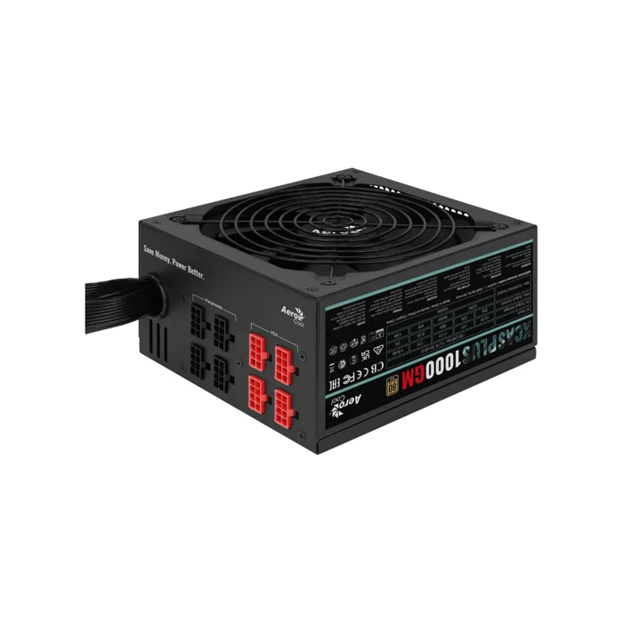 Fonte Aerocool 1000W ATX KCAS Plus Semi Modular 90% de Eficiência 80 Plus Gold 2