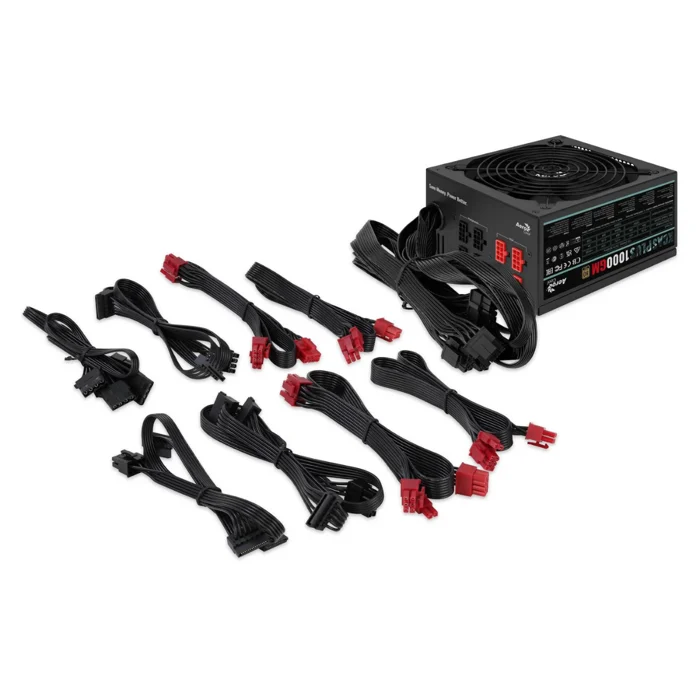Fonte Aerocool 1000W ATX KCAS Plus Semi Modular 90% de Eficiência 80 Plus Gold 4