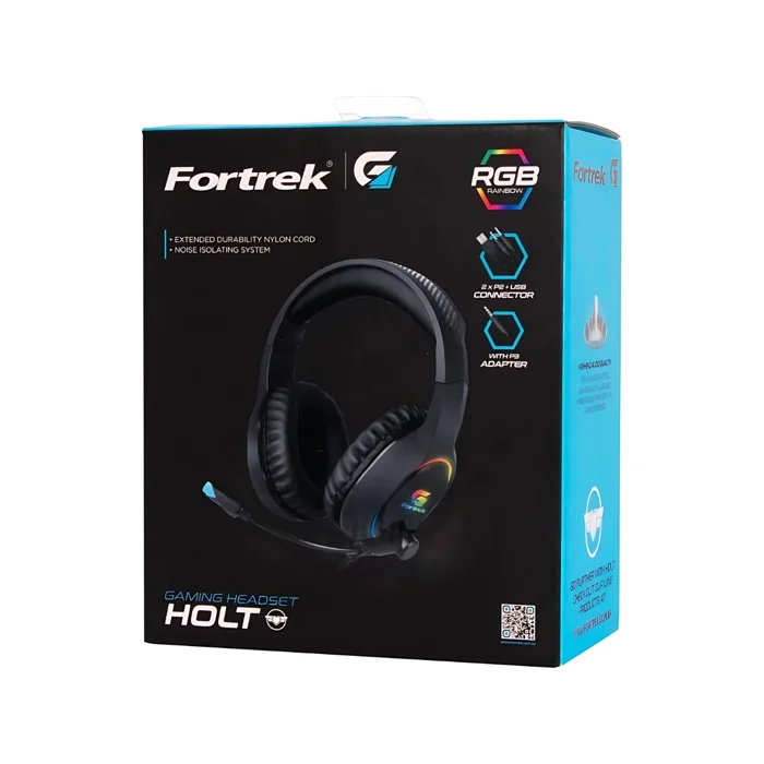 Headset Gamer Holt RGB Com Microfone P2, Fortrek 6