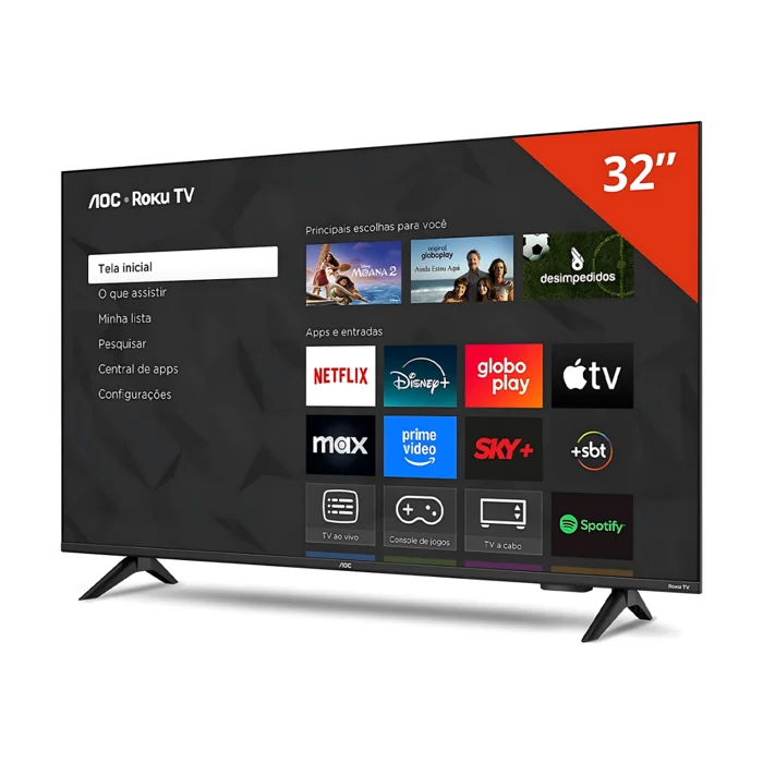 Smart TV AOC 32 HD 60Hz LED Roku Wifi Quad Core, 32S515578G 4
