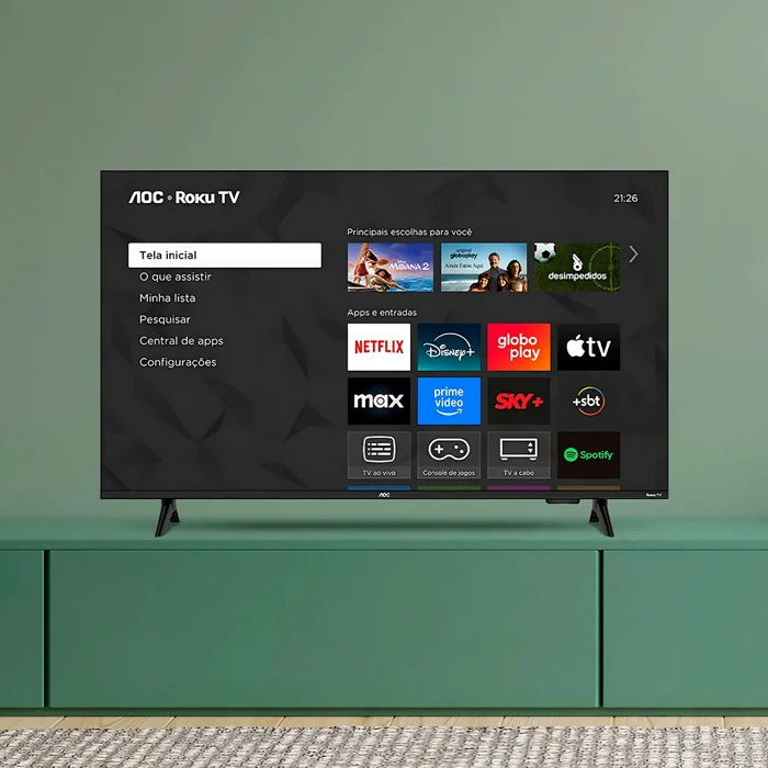 Smart TV AOC 32 HD 60Hz LED Roku Wifi Quad Core, 32S515578G 8
