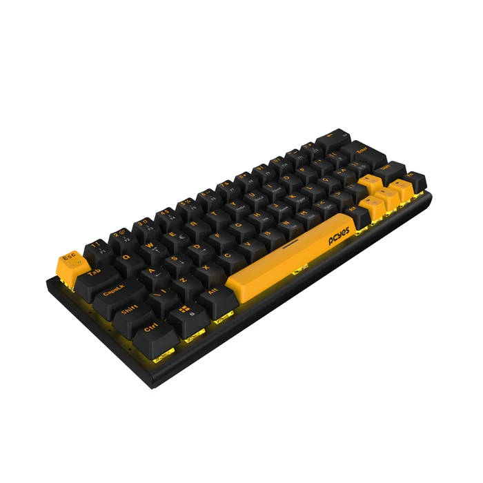 Teclado Mecânico Gamer PCYes Kuromori 60% Switch Red LED Amarelo Voyager Edition 2