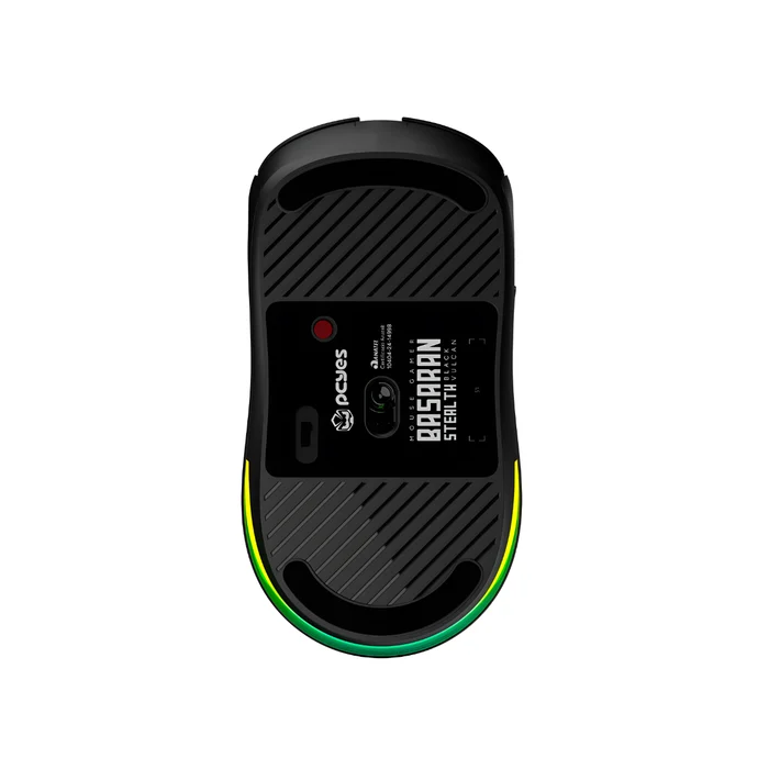 Mouse Sem Fio RGB Basaran Stealth Black Vulcan Pcyes 10000 DPI  5
