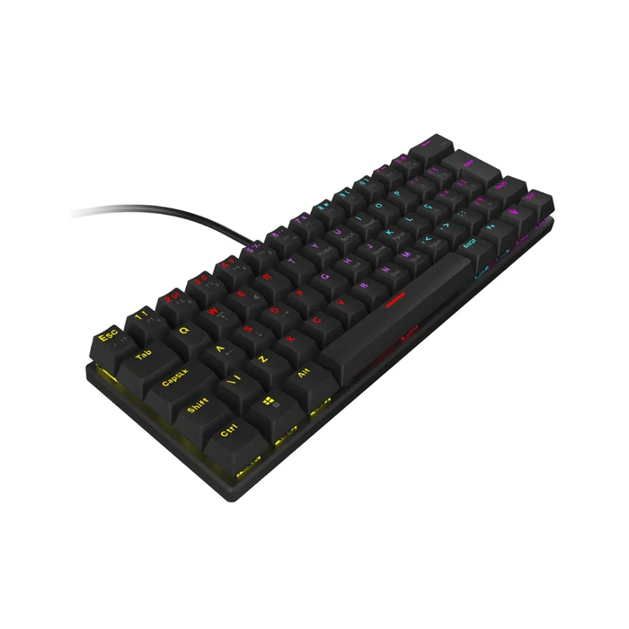 Teclado Mecânico Gamer Vinik Anihi Black 60% Switch Red LED Rainbow ANIHI BKRD 2