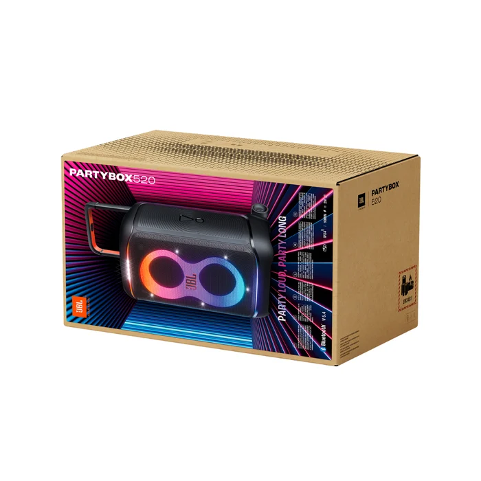 Caixa de Som Amplificada JBL PartyBox 520 400W Bluetooth USB 15h de Bateria Bivolt 8