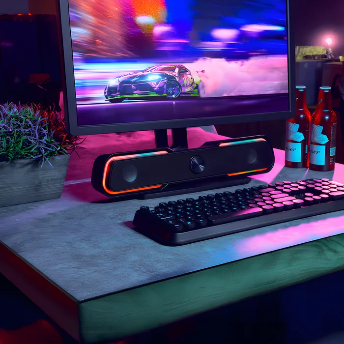 Caixa de Som HP DHE-6002 RGB USB Alto-Falante Estéreo 7