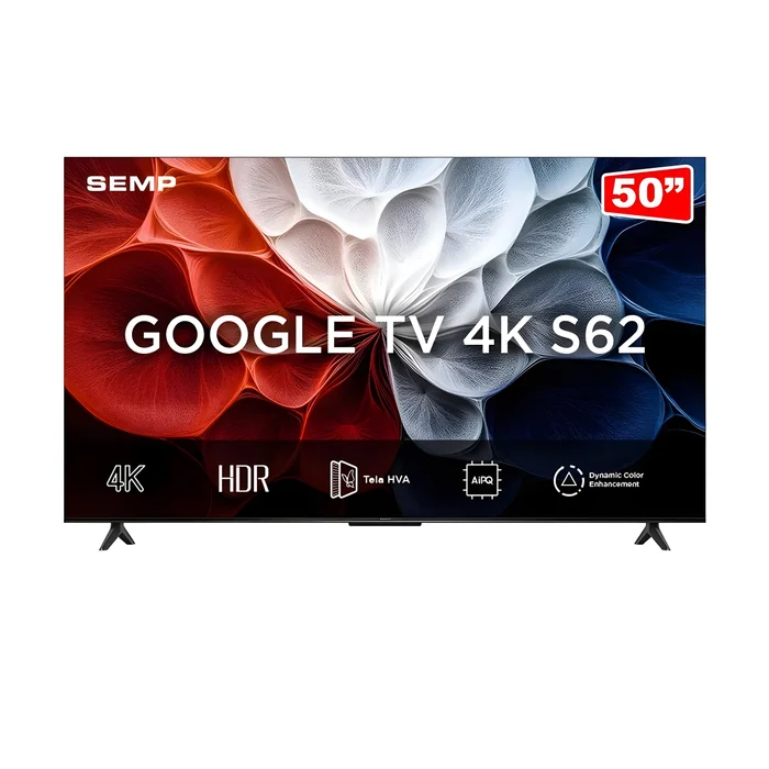 Smart TV Semp 50” LED 4K UHD Wi-Fi Android TV HDR10+ 50S62 1