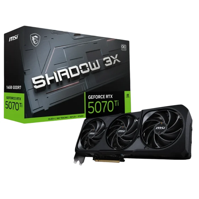 Placa de Vídeo MSI GeForce RTX 5070 Ti Shadow 3X OC 16GB GDDR7 256 Bits 1