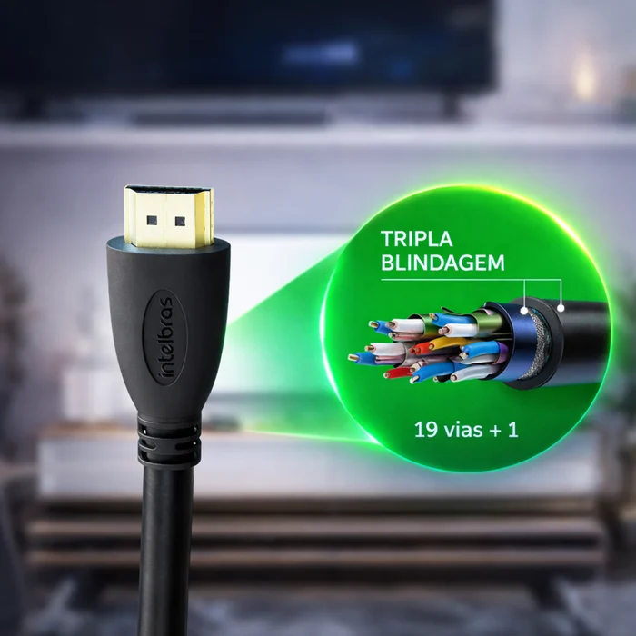 Cabo HDMI 2.1 Intelbras 5 Metros 8K com Blindagem Tripla 3