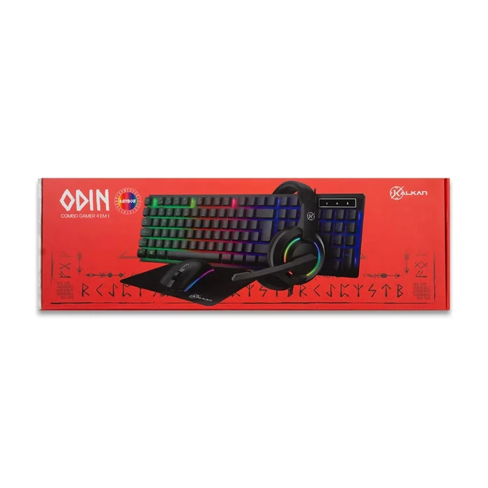 Kit Gamer Odin Kalkan 4 em 1 Teclado Mouse Headset e Mouse Pad 5