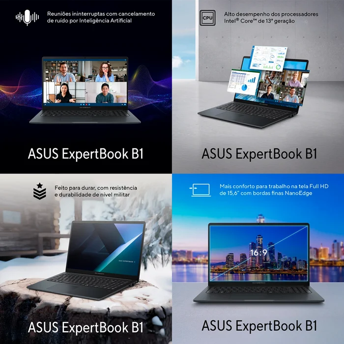 Notebook Asus B1 ExpertBook Intel Core i7 13th 16GB 512SSD DDR5 15,6” Windows 11 Pro (big)