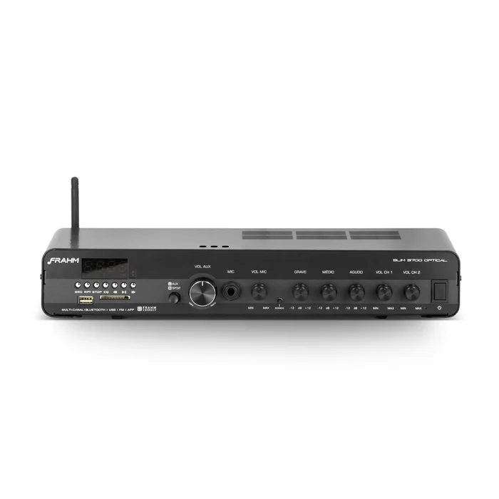 Amplificador Frahm Slim  3700 2 Canais 3700 Bluetooth Usb Multiuso Preto Optical (big)