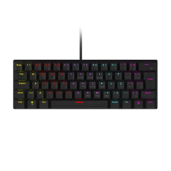 Teclado Mecânico Gamer Vinik Anihi Black 60% Switch Red LED Rainbow ANIHI BKRD 1