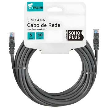 Cabo de Rede eFacini CAT6 Furukawa 100% Cobre, Anatel 5 Metros (normal)